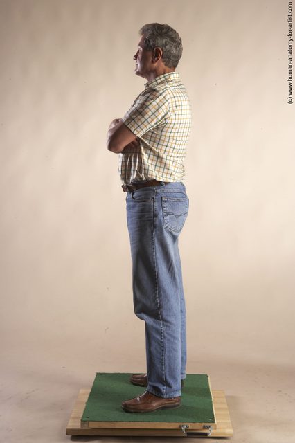 Casual Man White Standing poses - ALL Slim Short Grey Standing poses - simple