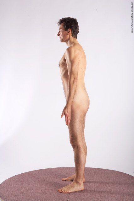 Nude Man White Standing poses - ALL Slim Short Brown Standing poses - simple
