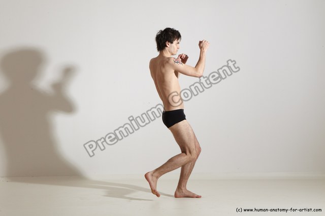Underwear Martial art Man White Standing poses - ALL Athletic Short Brown Standing poses - simple Dynamic poses