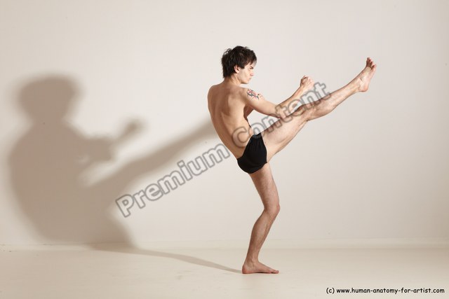 Underwear Martial art Man White Standing poses - ALL Athletic Short Brown Standing poses - simple Dynamic poses