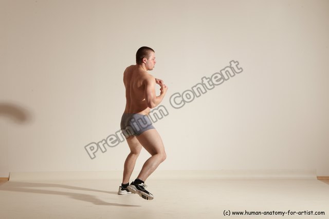 Underwear Martial art Man White Moving poses Athletic Short Brown Dynamic poses
