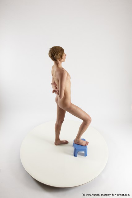 Nude Man White Standing poses - ALL Underweight Medium Brown Standing poses - knee-bend Multi angles poses