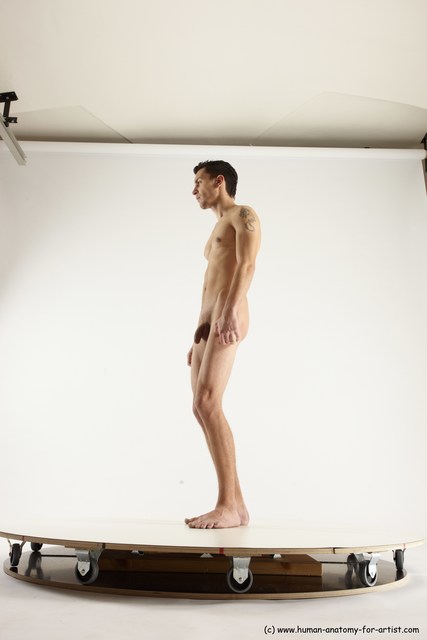 Nude Man White Standing poses - ALL Athletic Short Brown Standing poses - simple Multi angles poses