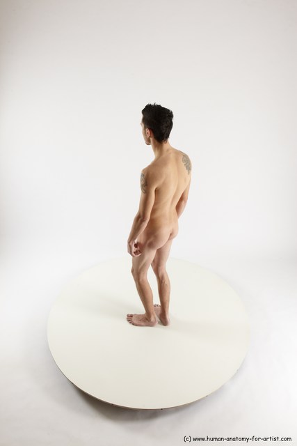 Nude Man White Standing poses - ALL Athletic Short Brown Standing poses - simple Multi angles poses