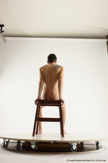 Nude Man White Sitting poses - simple Athletic Short Brown Sitting poses - ALL Multi angles poses