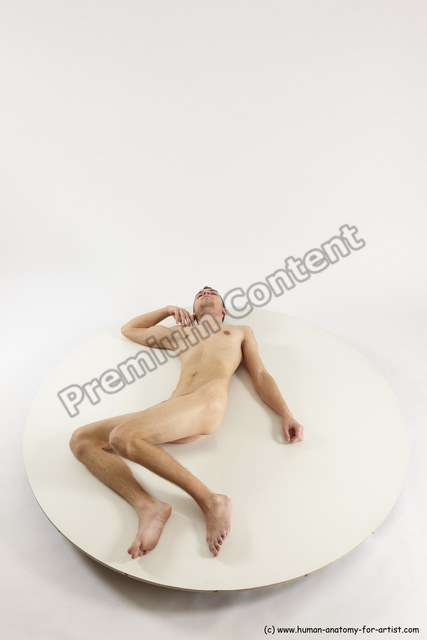 Nude Man White Laying poses - ALL Athletic Short Brown Laying poses - on back Multi angles poses