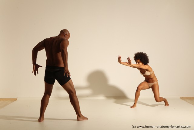 Underwear Woman - Man Black Athletic Black Dancing Dynamic poses