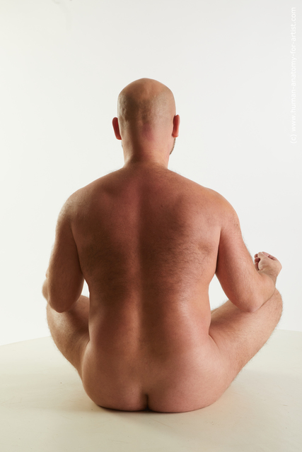 Nude Man White Average Bald Standard Photoshoot