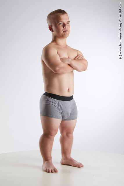 Underwear Man White Average Short Brown Standard Photoshoot
