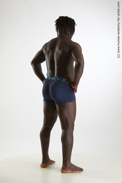 Underwear Man Black Standing poses - ALL Muscular Short Black Standing poses - simple Standard Photoshoot