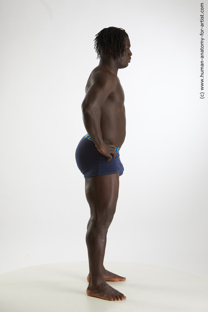 Underwear Man Black Standing poses - ALL Muscular Short Black Standing poses - simple Standard Photoshoot