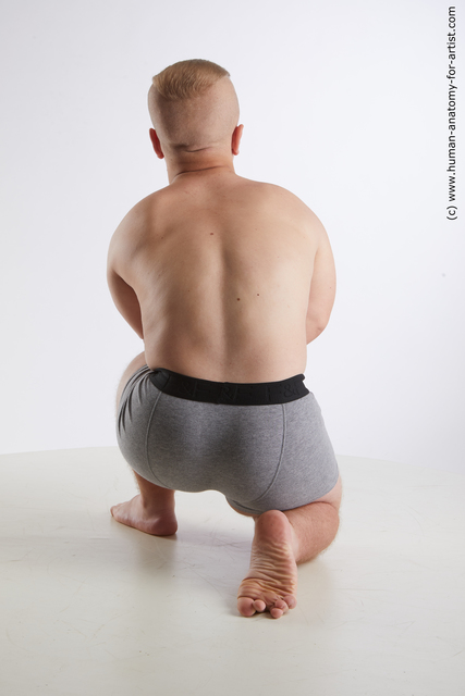 Underwear Man White Kneeling poses - ALL Average Short Brown Kneeling poses - on one knee Standard Photoshoot