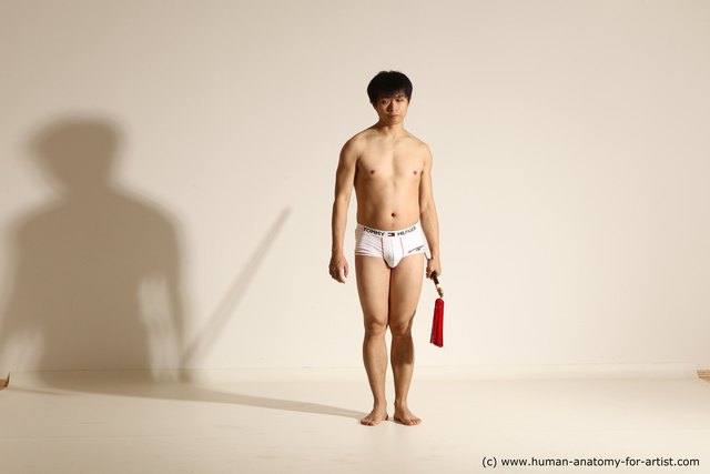 Underwear Fighting Man Asian Athletic Short Black Dynamic poses