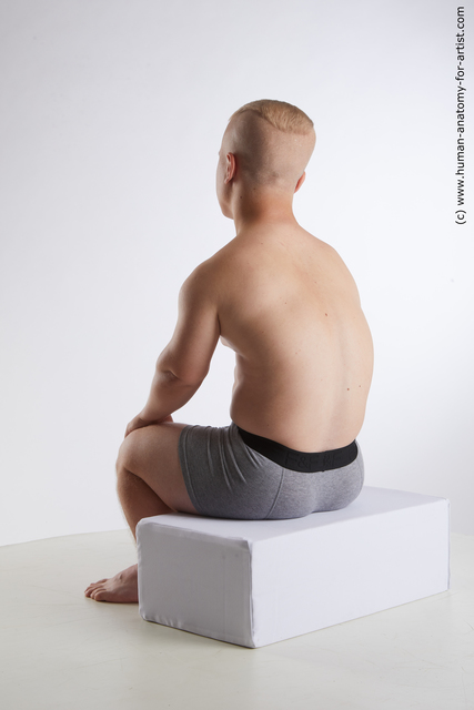 Underwear Man White Sitting poses - simple Average Short Brown Sitting poses - ALL Standard Photoshoot