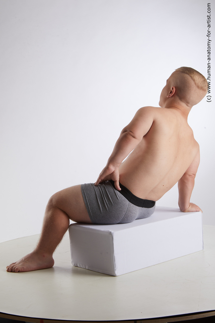 Underwear Man White Sitting poses - simple Average Short Brown Sitting poses - ALL Standard Photoshoot