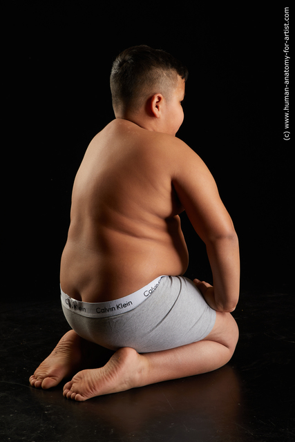 Underwear Man White Kneeling poses - ALL Overweight Short Kneeling poses - on both knees Black Standard Photoshoot