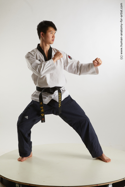 Sportswear Martial art Man Asian Standing poses - ALL Slim Short Brown Standing poses - simple Standard Photoshoot